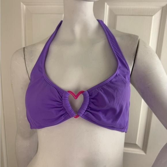 Wild Fable Women’s Purple with Pink Heart Two piece Bikini Set Size Medium. - Picture 4 of 10
